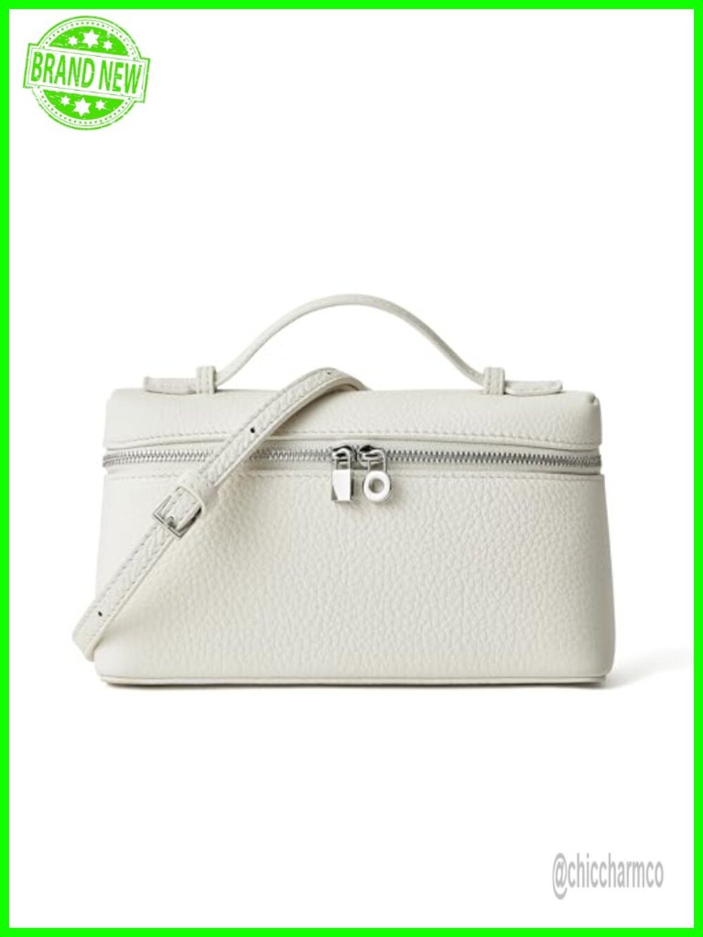 Full Grain Leather Crossbody Bag Top Handle Clutch Mini Purse Detachable Strap